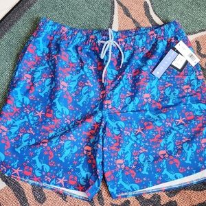 Tailorbyrd Blue and Red Swim Trunks Vibrant Design